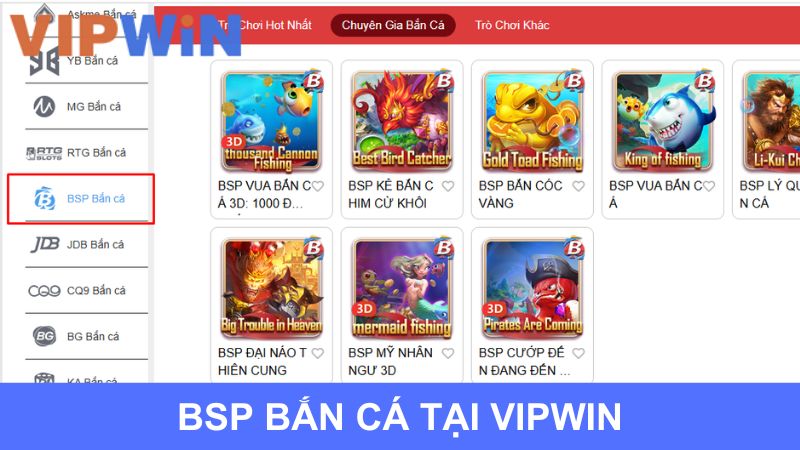 Sảnh game bắn cá tại Vipwin