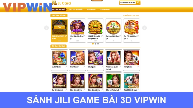 Sảnh JILI Game Bài 3D tại Vipwin