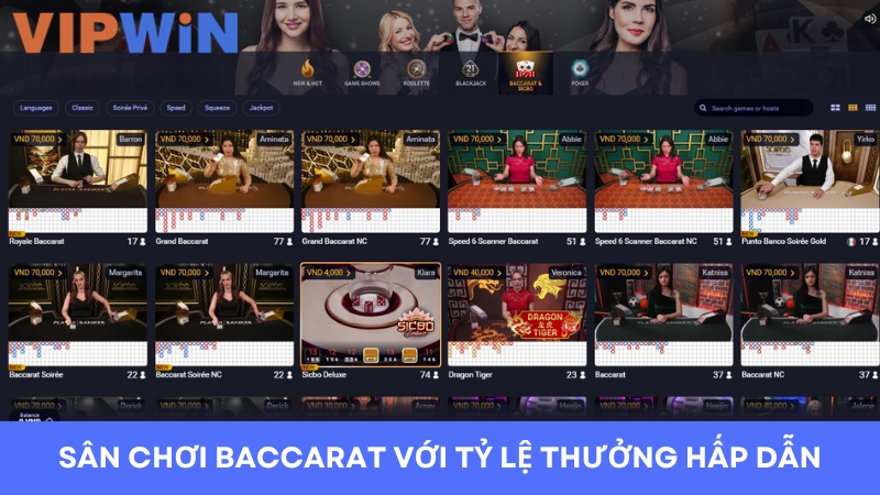 Baccarat với tỷ lệ cược hấp dẫn