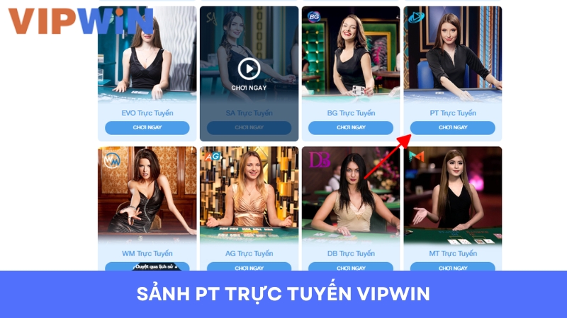 Sảnh Live casino trực tuyến tại vipwin